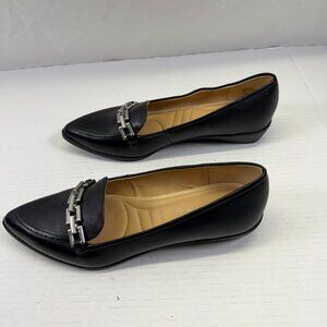 Adrienne Vittadini Black Pointed Toe Flats Slip On 11 M Womens Shoes AV-Carolyn
